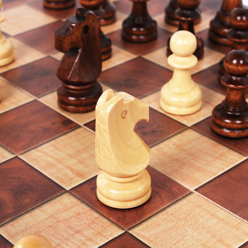 Board Game Harvest - 3 in 1 Wooden Chess Backgammon