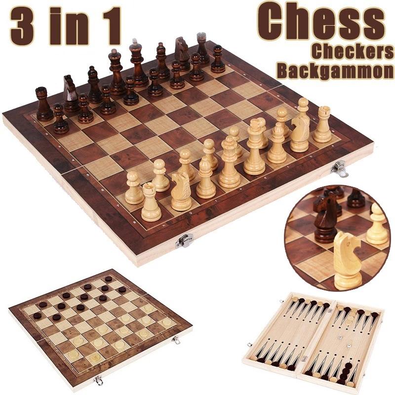 3 in 1 Chess Board, Folding Wo - Board Game Harvest บทวิจารณ์และราคา
