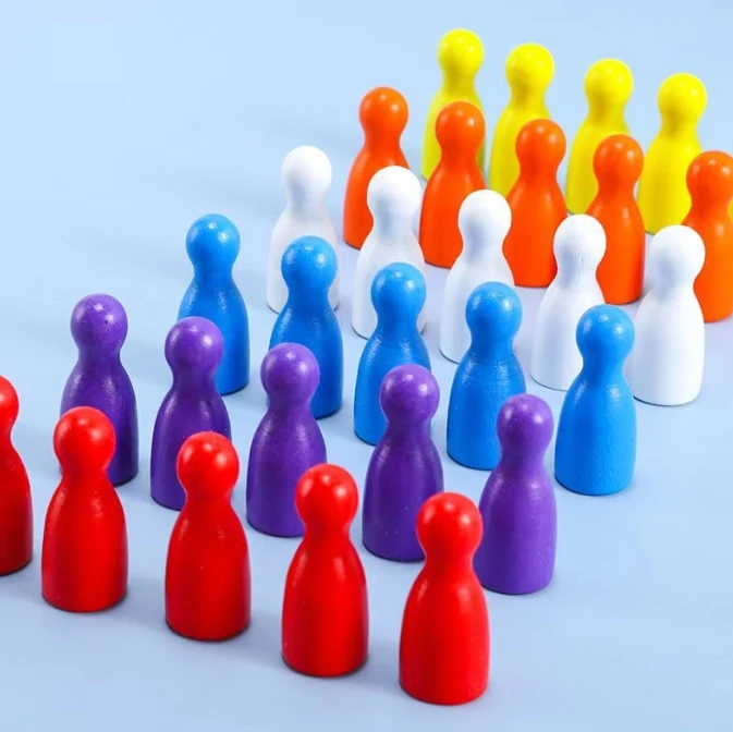 100 Pcs Colorful Wooden Chess  - Board Game Harvest บทวิจารณ์และราคา