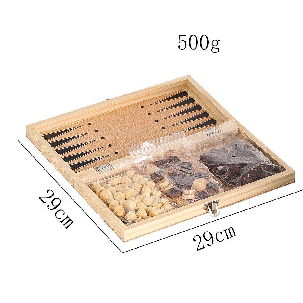 Wooden 3-in-1 Checkers Backgam - Board Game Harvest บทวิจารณ์และราคา