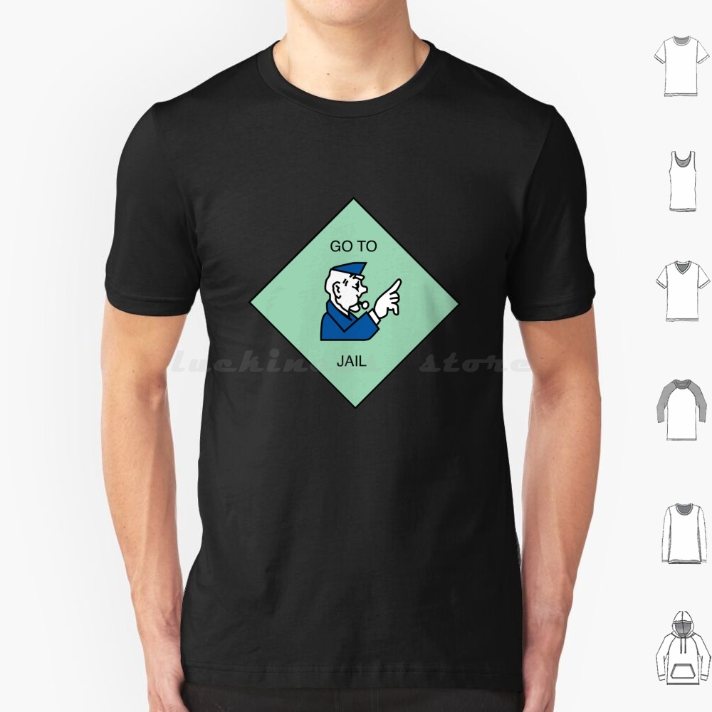 Go To Jail-T Shirt Cotton Men  - Board Game Go บทวิจารณ์และราคา