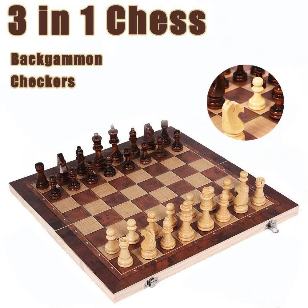 3 in 1 Wooden Chess Backgammon - Board Game Harvest บทวิจารณ์และราคา
