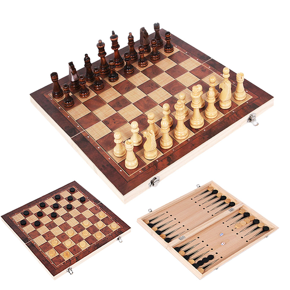 3 in 1 Wooden Chess Backgammon - Board Game Harvest บทวิจารณ์และราคา